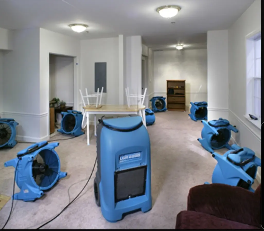 Air movers and dehumidifier setup for Water Extraction & Removal in James Island